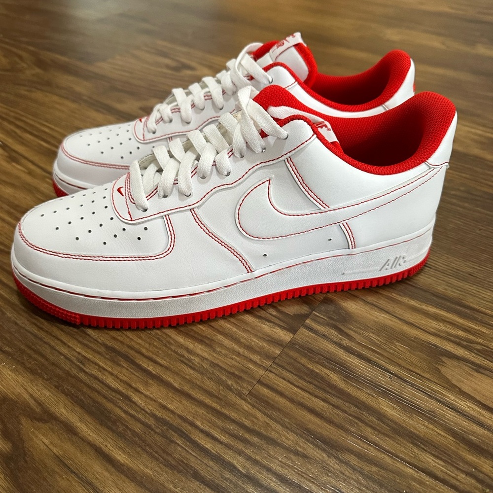 Nike Air Force 1 Low White Red | Men’s 10.5 | Clean 🔥 - Picture 2 of 6